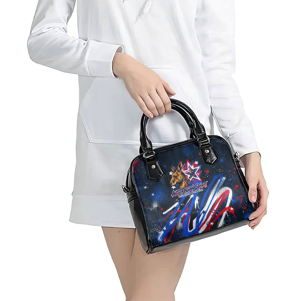 Australian National Flag Day Shoulder Handbag Kangaroo Mascot and Country Map
