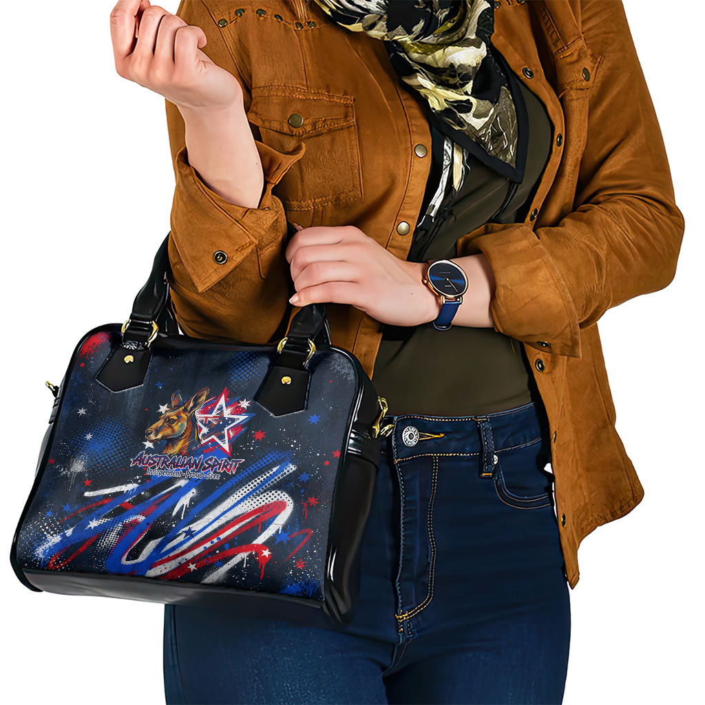 Australian National Flag Day Shoulder Handbag Kangaroo Mascot and Country Map