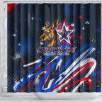 Australian National Flag Day Shower Curtain Kangaroo Mascot and Country Map