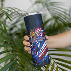 Australian National Flag Day Skinny Tumbler Kangaroo Mascot and Country Map