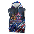 Australian National Flag Day Sleeveless Hoodie Kangaroo Mascot and Country Map