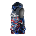 Australian National Flag Day Sleeveless Hoodie Kangaroo Mascot and Country Map