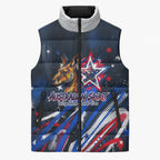 Australian National Flag Day Sleeveless Puffer Jacket Kangaroo Mascot and Country Map