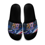 Australian National Flag Day Slide Sandals Kangaroo Mascot and Country Map