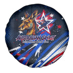 Australian National Flag Day Spare Tire Cover Kangaroo Mascot and Country Map