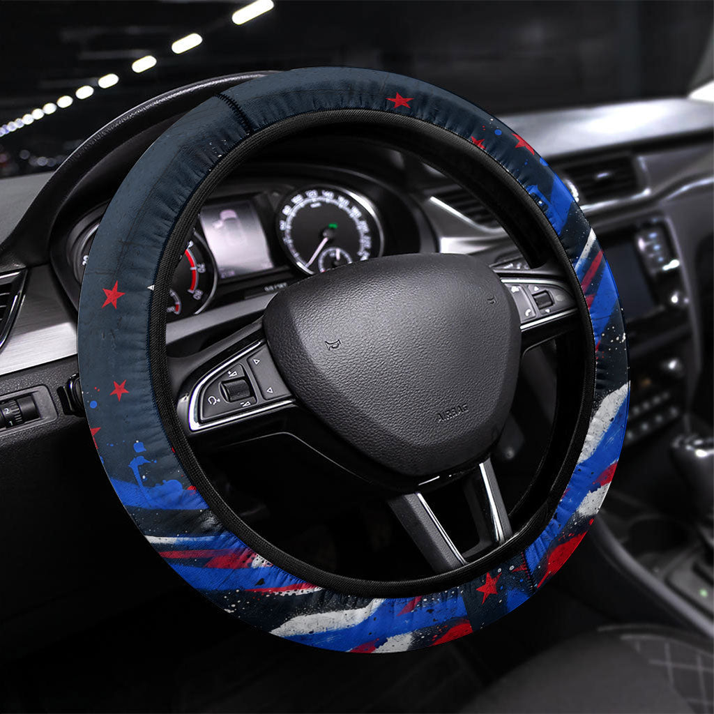 Australian National Flag Day Steering Wheel Cover Kangaroo Mascot and Country Map
