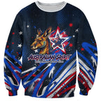 Australian National Flag Day Sweatshirt Kangaroo Mascot and Country Map