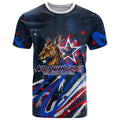 Australian National Flag Day T Shirt Kangaroo Mascot and Country Map