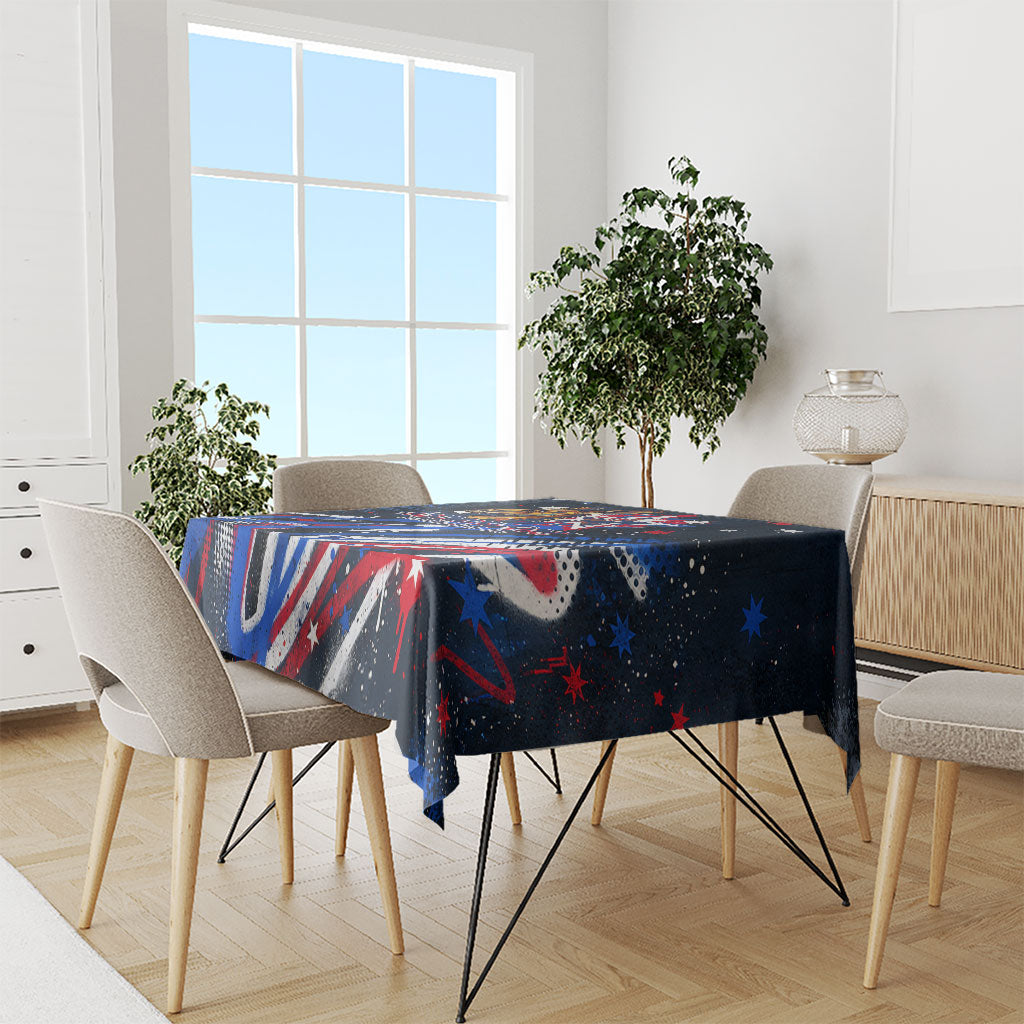 Australian National Flag Day Tablecloth Kangaroo Mascot and Country Map