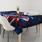 Australian National Flag Day Tablecloth Kangaroo Mascot and Country Map