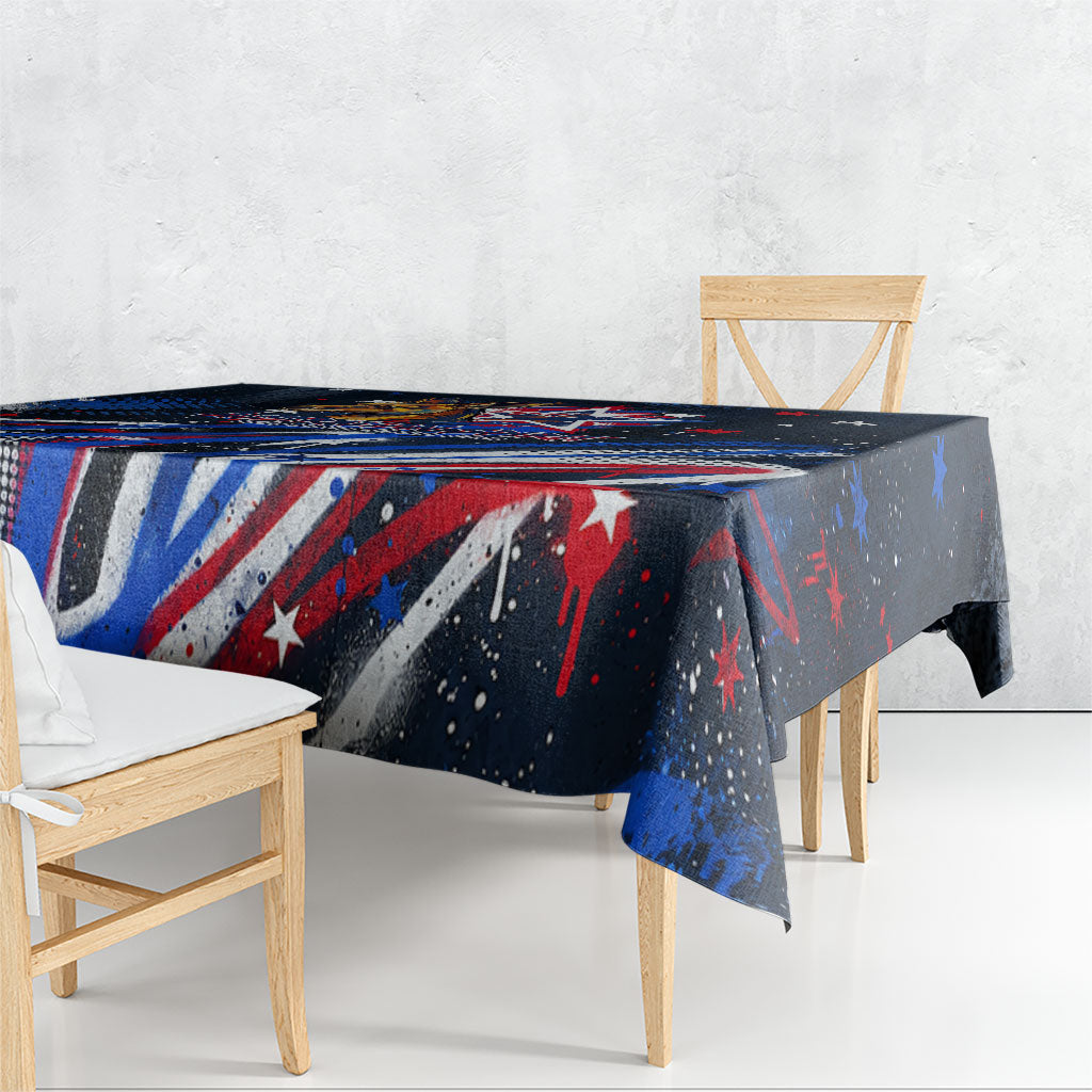 Australian National Flag Day Tablecloth Kangaroo Mascot and Country Map
