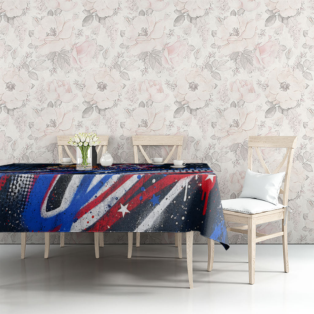 Australian National Flag Day Tablecloth Kangaroo Mascot and Country Map