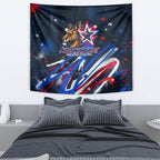 Australian National Flag Day Tapestry Kangaroo Mascot and Country Map