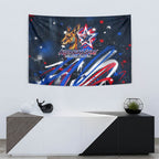 Australian National Flag Day Tapestry Kangaroo Mascot and Country Map