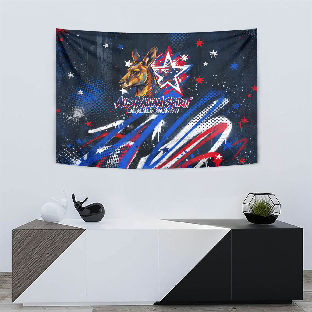 Australian National Flag Day Tapestry Kangaroo Mascot and Country Map