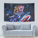 Australian National Flag Day Tapestry Kangaroo Mascot and Country Map