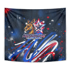 Australian National Flag Day Tapestry Kangaroo Mascot and Country Map