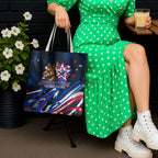 Australian National Flag Day Tote Bag Kangaroo Mascot and Country Map