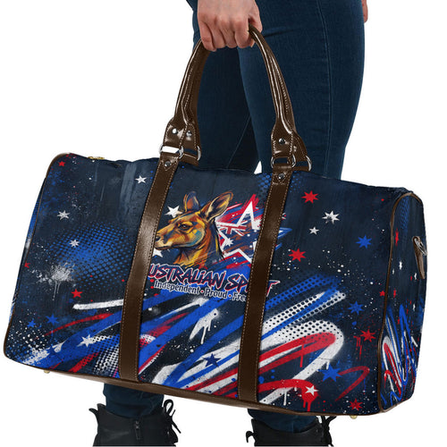 Australian National Flag Day Travel Bag Kangaroo Mascot and Country Map