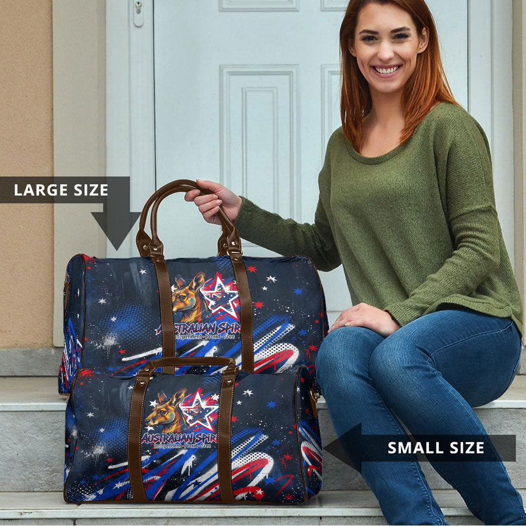 Australian National Flag Day Travel Bag Kangaroo Mascot and Country Map