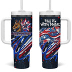 Australian National Flag Day Tumbler With Handle Kangaroo Mascot and Country Map