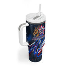 Australian National Flag Day Tumbler With Handle Kangaroo Mascot and Country Map