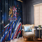 Australian National Flag Day Window Curtain Kangaroo Mascot and Country Map