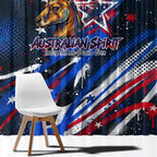 Australian National Flag Day Window Curtain Kangaroo Mascot and Country Map
