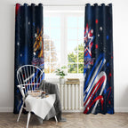 Australian National Flag Day Window Curtain Kangaroo Mascot and Country Map