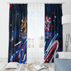 Australian National Flag Day Window Curtain Kangaroo Mascot and Country Map