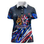 Australian National Flag Day Women Polo Shirt Kangaroo Mascot and Country Map