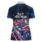 Australian National Flag Day Women Polo Shirt Kangaroo Mascot and Country Map