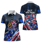 Australian National Flag Day Women Polo Shirt Kangaroo Mascot and Country Map