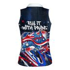 Australian National Flag Day Women Sleeveless Polo Shirt Kangaroo Mascot and Country Map