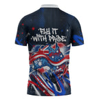 Australian National Flag Day Zipper Polo Shirt Kangaroo Mascot and Country Map