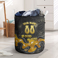 Personalised Western Australia Oztag Swan Laundry Basket Black Gold Graffiti Aboriginal Dot Pattern