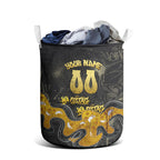 Personalised Western Australia Oztag Swan Laundry Basket Black Gold Graffiti Aboriginal Dot Pattern