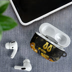 Personalised Western Australia Oztag Swan AirPods Case Black Gold Graffiti Aboriginal Dot Pattern