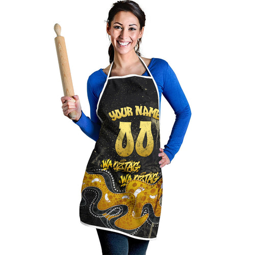 Personalised Western Australia Oztag Swan Apron Black Gold Graffiti Aboriginal Dot Pattern