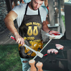Personalised Western Australia Oztag Swan Apron Black Gold Graffiti Aboriginal Dot Pattern