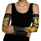Personalised Western Australia Oztag Swan Arm Sleeves Black Gold Graffiti Aboriginal Dot Pattern