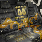Personalised Western Australia Oztag Swan Back Car Seat Cover Black Gold Graffiti Aboriginal Dot Pattern