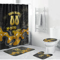 Personalised Western Australia Oztag Swan Bathroom Set Black Gold Graffiti Aboriginal Dot Pattern