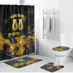 Personalised Western Australia Oztag Swan Bathroom Set Black Gold Graffiti Aboriginal Dot Pattern