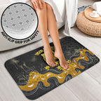 Personalised Western Australia Oztag Swan Bathroom Set Black Gold Graffiti Aboriginal Dot Pattern
