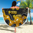 Personalised Western Australia Oztag Swan Beach Blanket Black Gold Graffiti Aboriginal Dot Pattern