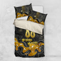 Personalised Western Australia Oztag Swan Bedding Set Black Gold Graffiti Aboriginal Dot Pattern