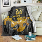 Personalised Western Australia Oztag Swan Blanket Black Gold Graffiti Aboriginal Dot Pattern