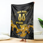 Personalised Western Australia Oztag Swan Blanket Black Gold Graffiti Aboriginal Dot Pattern