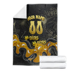 Personalised Western Australia Oztag Swan Blanket Black Gold Graffiti Aboriginal Dot Pattern